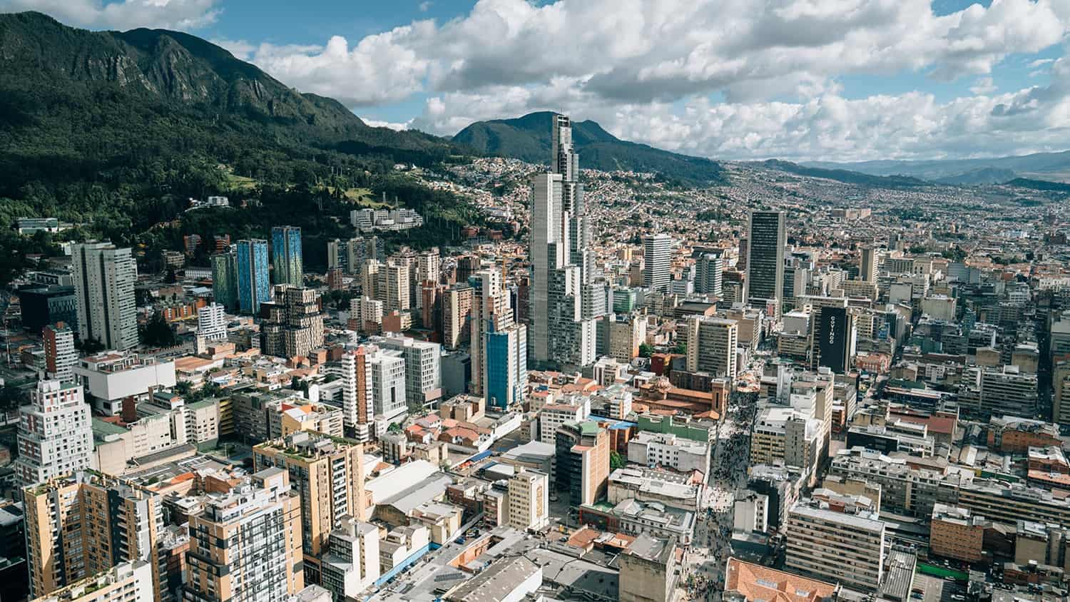 Vue aérienne de Bogota, Colombie