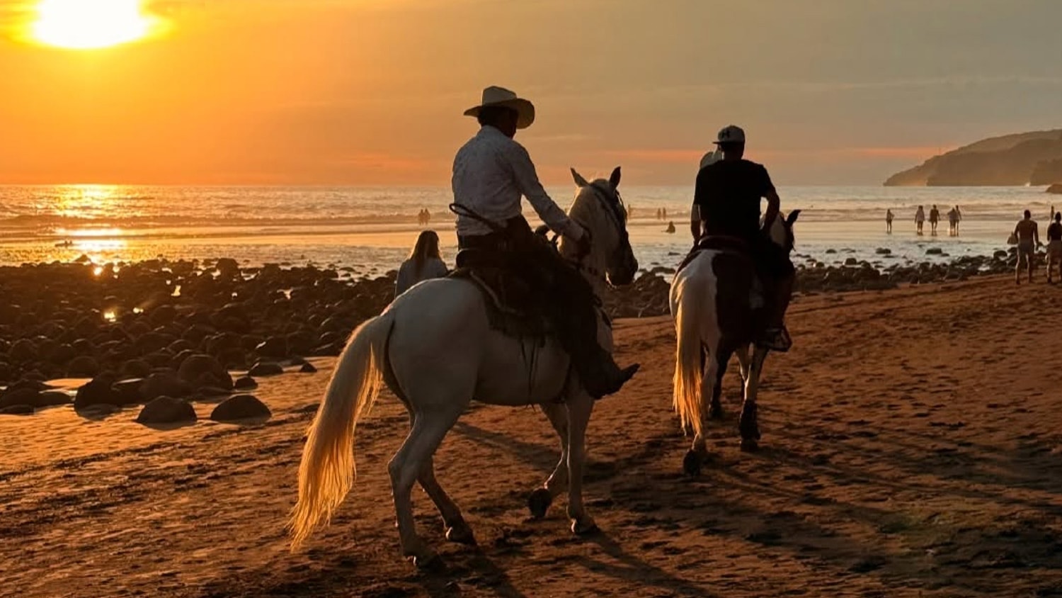 Horse riding on the beach, El Salvador
