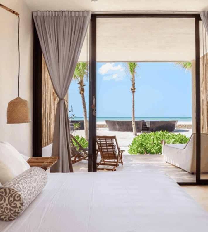 Ocean View room, Hotel Villas Flamingos, Holbox, Mexico