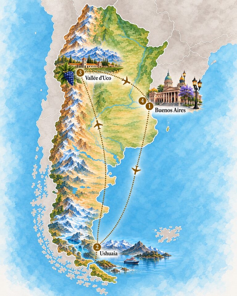 Map of a 2-week itinerary "Classic" in Argentina