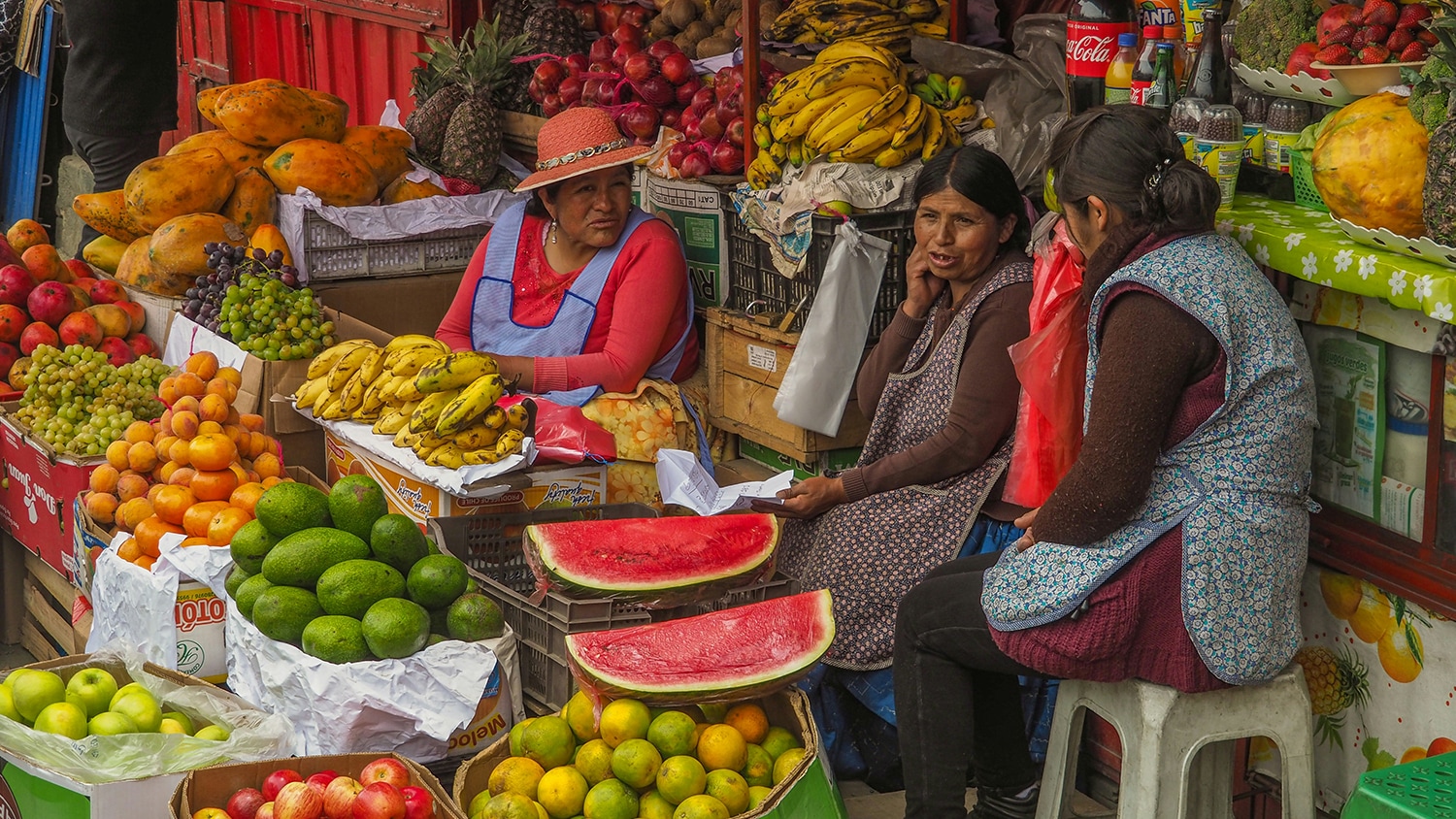 Fruit market in La Paz, Bolivia