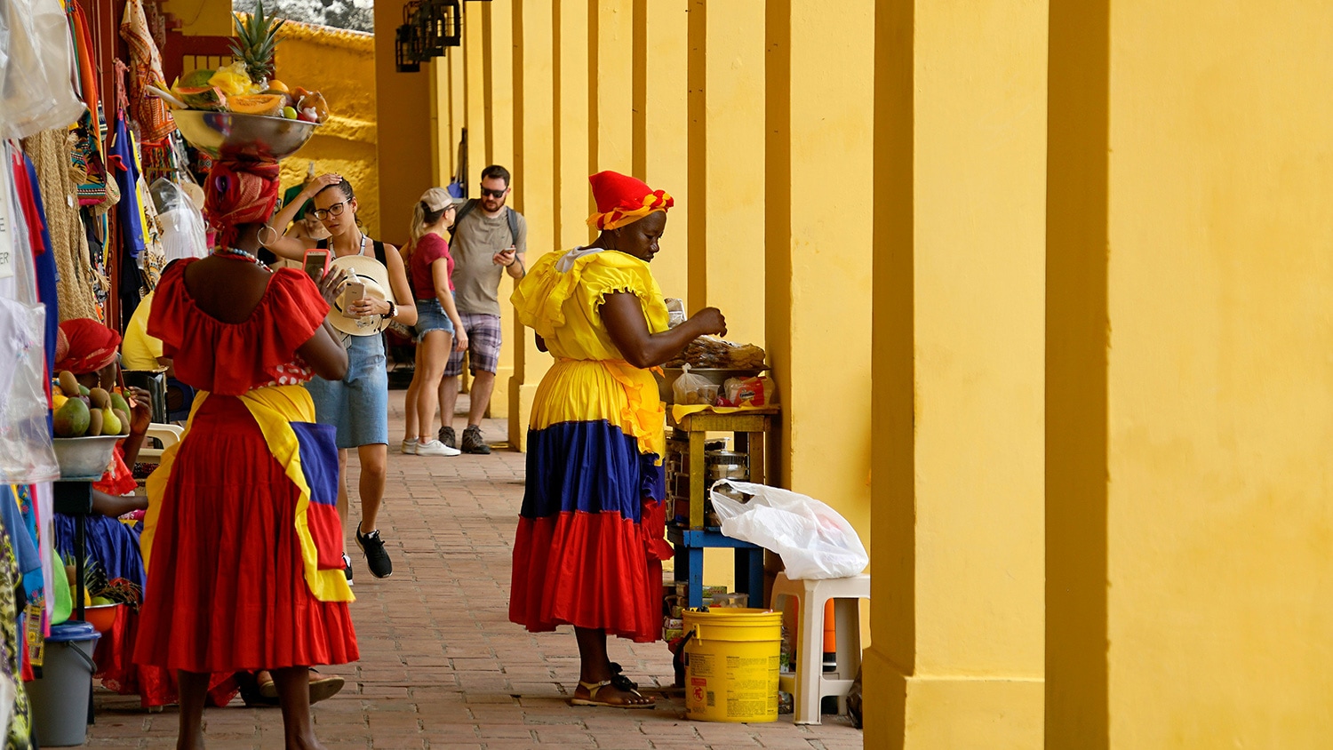 Sellers in Historic Center of Cartagena, Colombia
