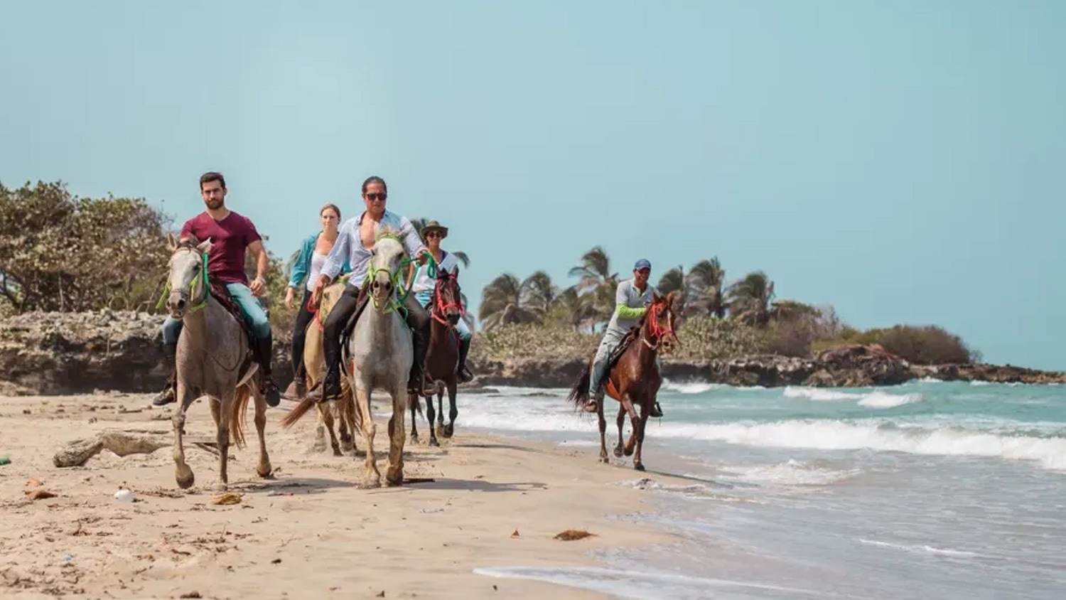 Horse riding on the beach, Tierra Bomba, Colombia