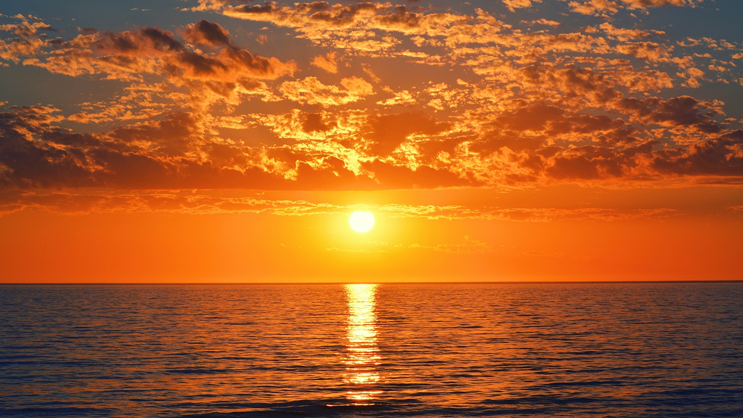 Sunset on the ocean, Uruguay