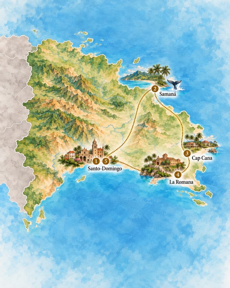 Map of a 2-week itinerary "Classic" in Dominican Republic