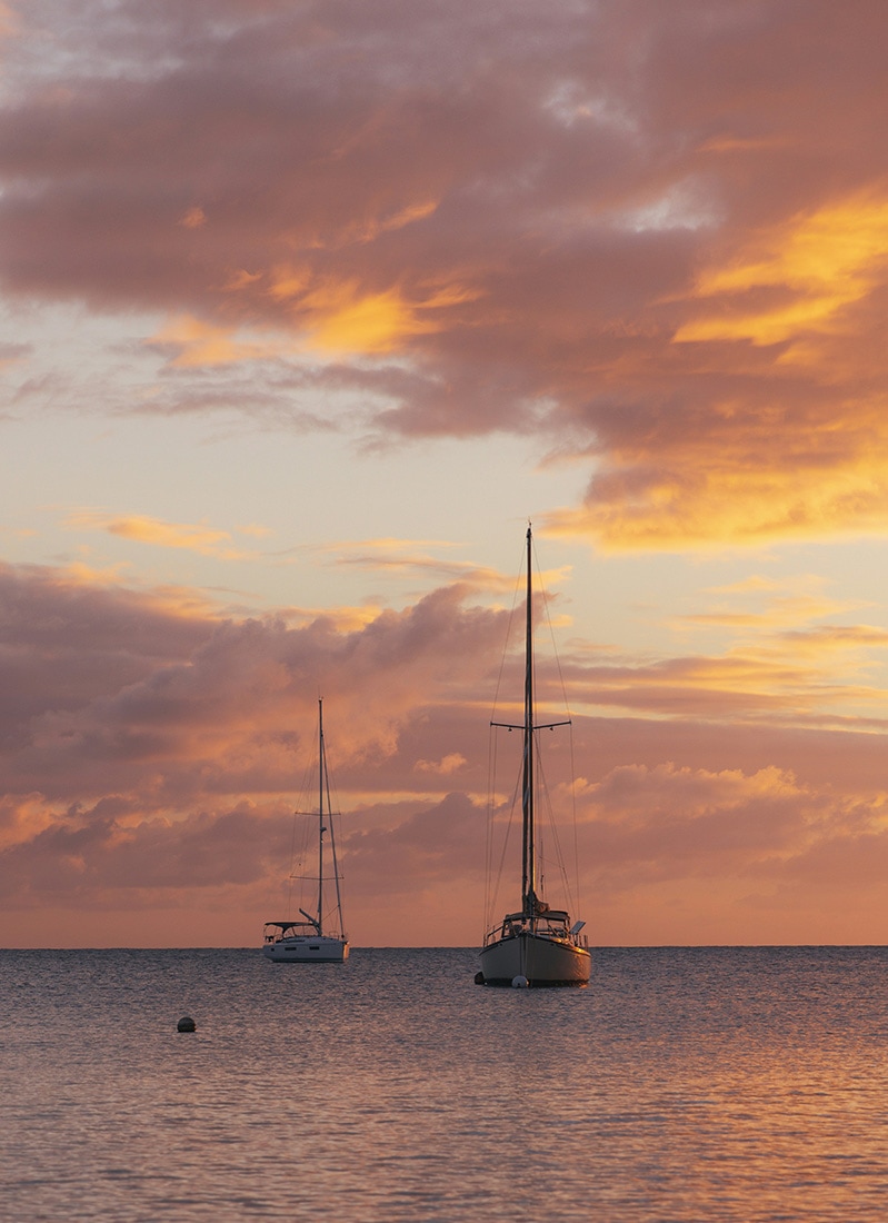Sailboats at the sunset, Vieques, Puerto Rico